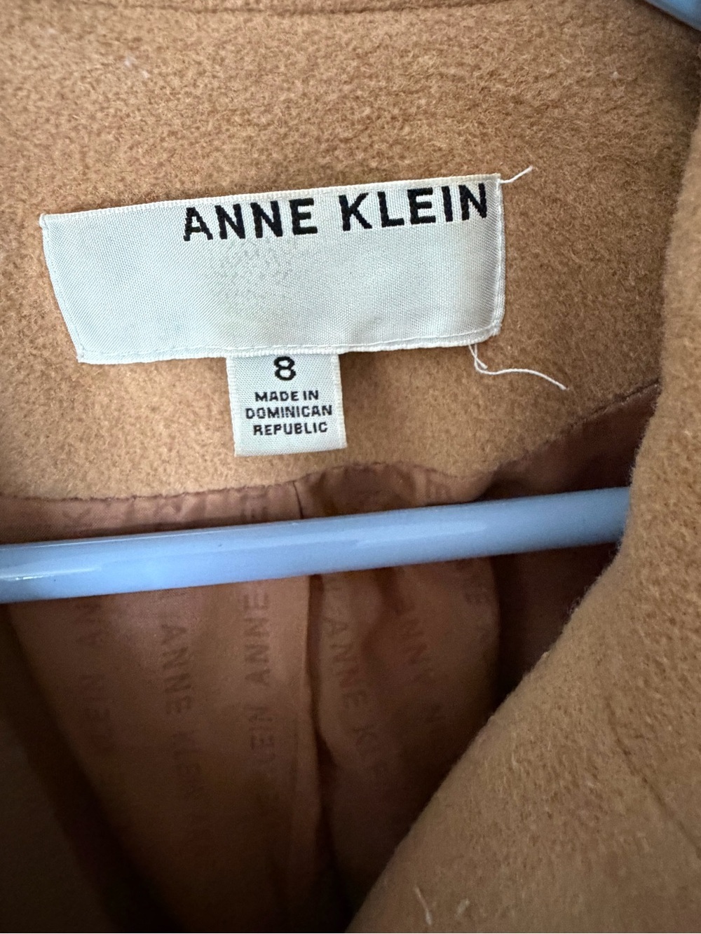 Anne Klein Camel wool cashmere Double-Breasted Pea Coat size 8 - Picture 2 of 7